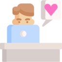 business and finance,computer,man,professions and jobs,laptop,user,speech bubble,heart,workplace,job,occupation,working,profession,motivation,hard work